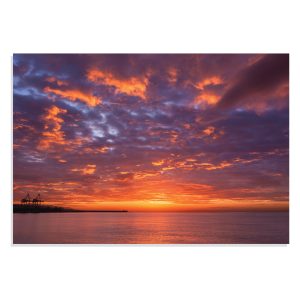 تابلو شاسی طرح غروب آفتاب آسمان دریا Sunset Sea Sky مدل 0878