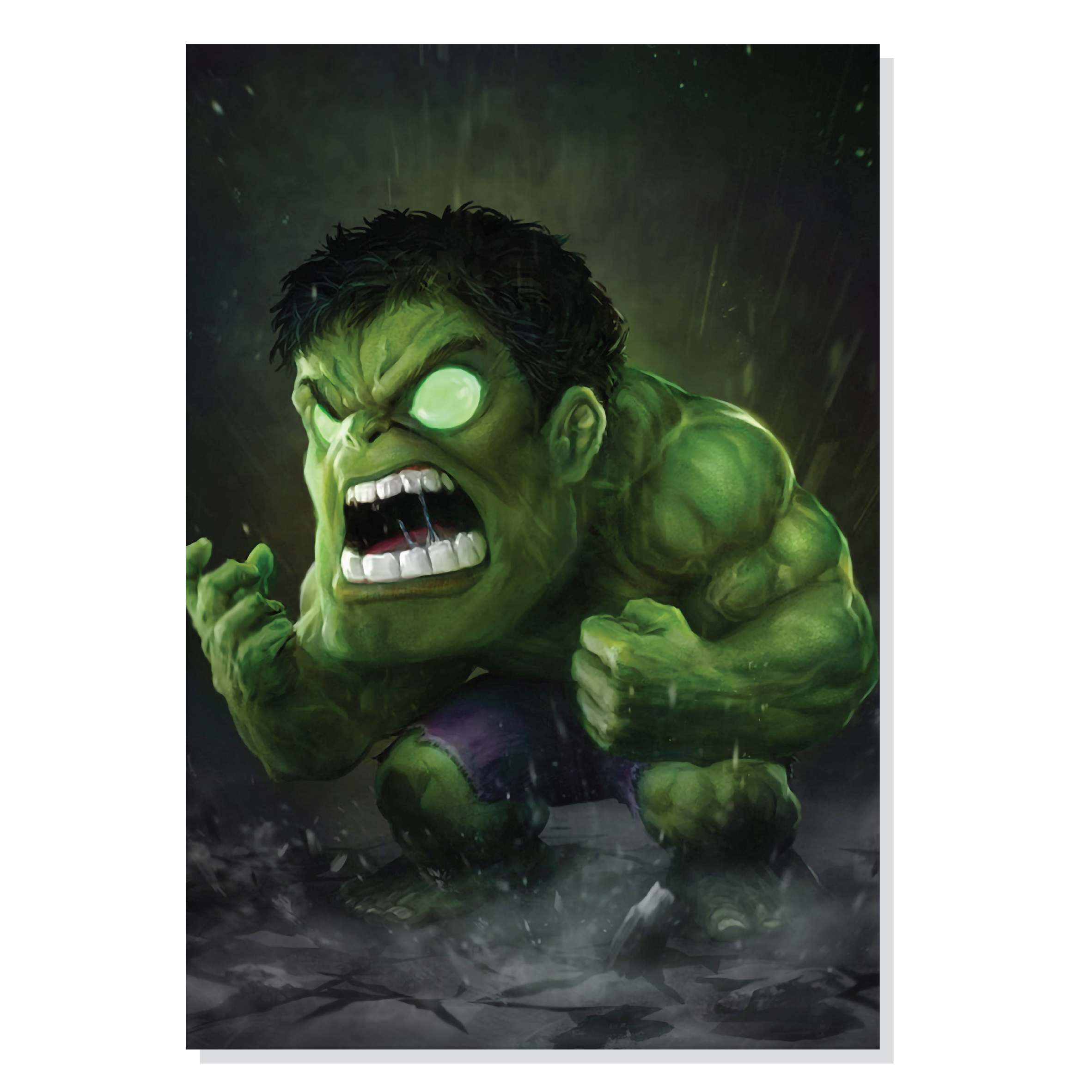 تابلو شاسی طرح هالک کوچولو عصبانی Small Angry Hulk مدل NV0975