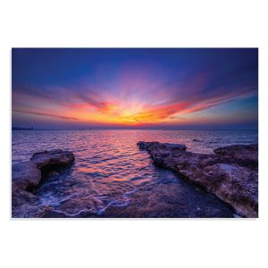 تابلو شاسی طرح غروب آفتاب مدیترانه Mediterranean Sea Sunset مدل NV0825