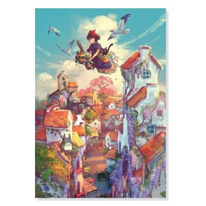 تابلو شاسی طرح انیمه میازاکی سرویس تحویل کی کی Kiki Delivery Service Miyazaki Anime مدل M0693