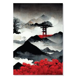 تابلو شاسی طرح نقاشی به سبک ژاپنی Japanese Art مدل M0133