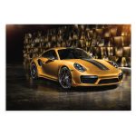 تابلو شاسی طرح ماشین پورشه توربو 911 طلایی - Porsche Exclusive Series 911 Turbo مدل NV0601