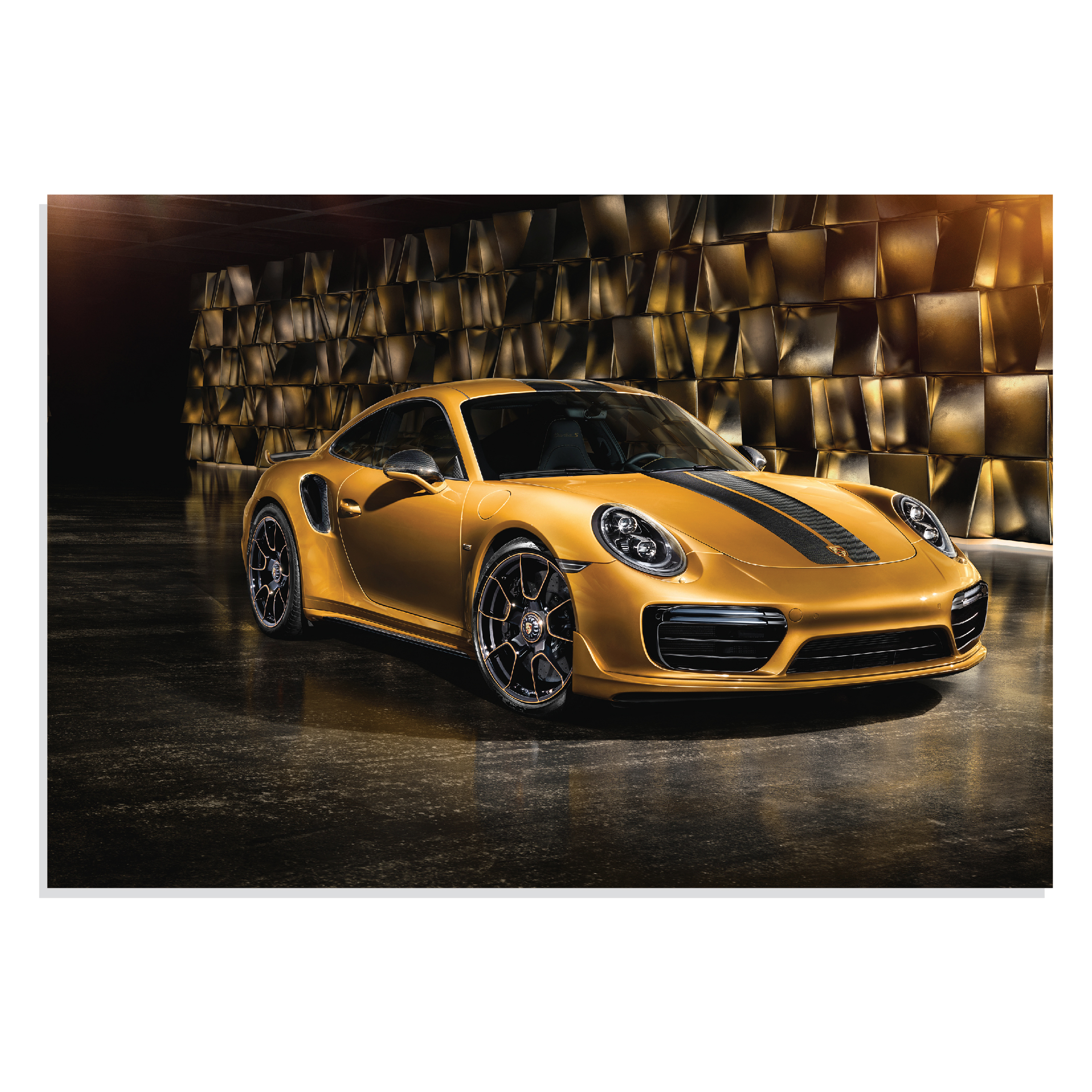 تابلو شاسی طرح ماشین پورشه توربو 911 طلایی - Porsche Exclusive Series 911 Turbo مدل NV0601