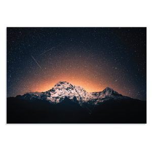 تابلو شاسی طرح منظره شبانه کوهستان در نپال Mountains Night View in Nepal مدل NV0838