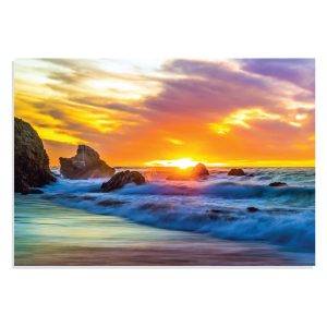 تابلو شاسی طرح غروب آفتاب ساحل دریا Sunset Seashore مدل NV0872