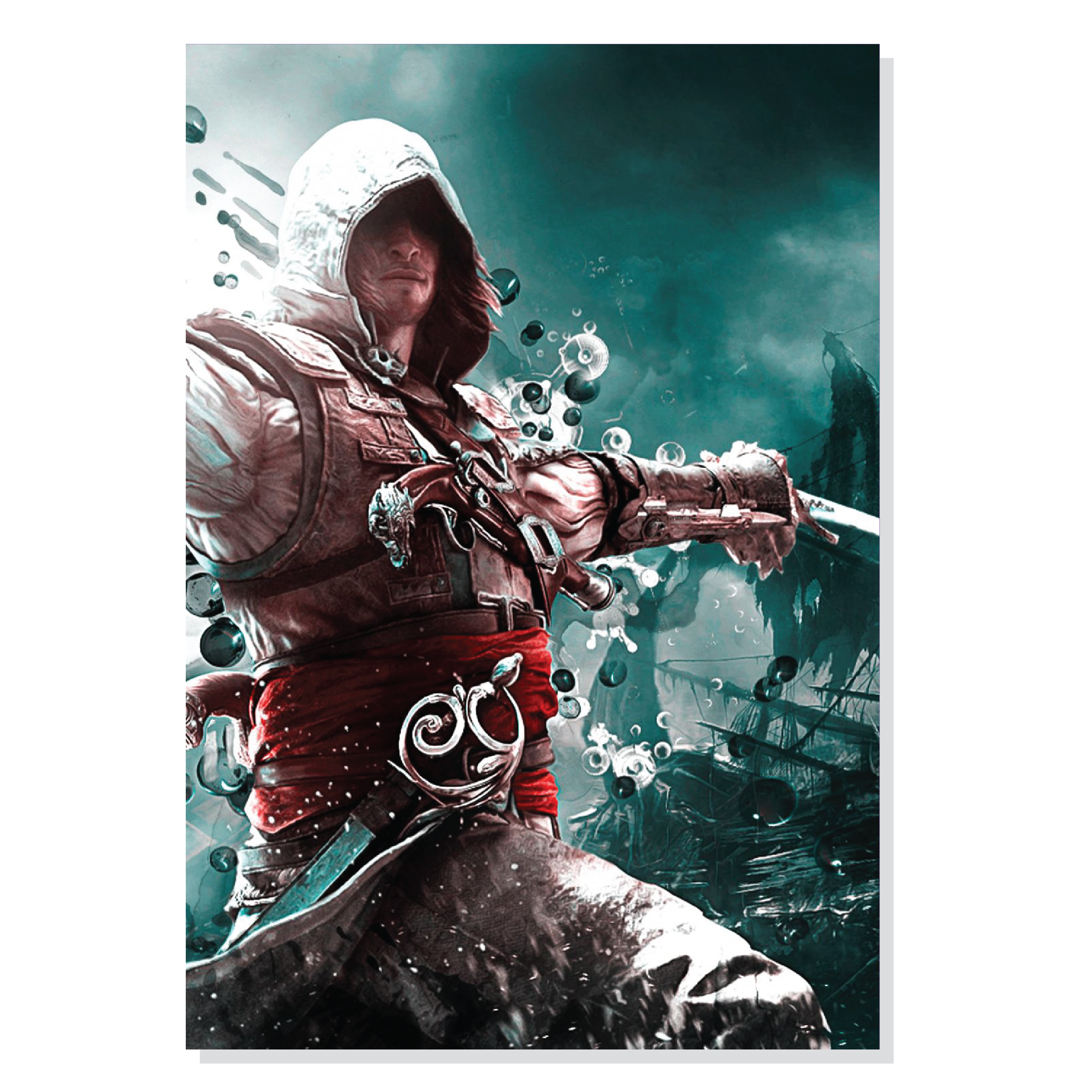 تابلو شاسی طرح گیمینگ کیش قاتل پرچم سیاه Assassins Creed Black Flag مدل M0199