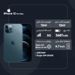 گوشی موبایل اپل مدل iPhone 12 Pro Max LLA تک سیم‌ کارت ظرفیت 256 گیگابایت و رم 6 گیگابایت - نات اکتیو